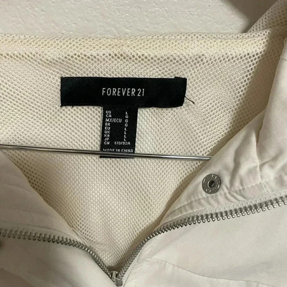 Forever 21 lightweight jumper white jacket size Large - Picture 3 of 5